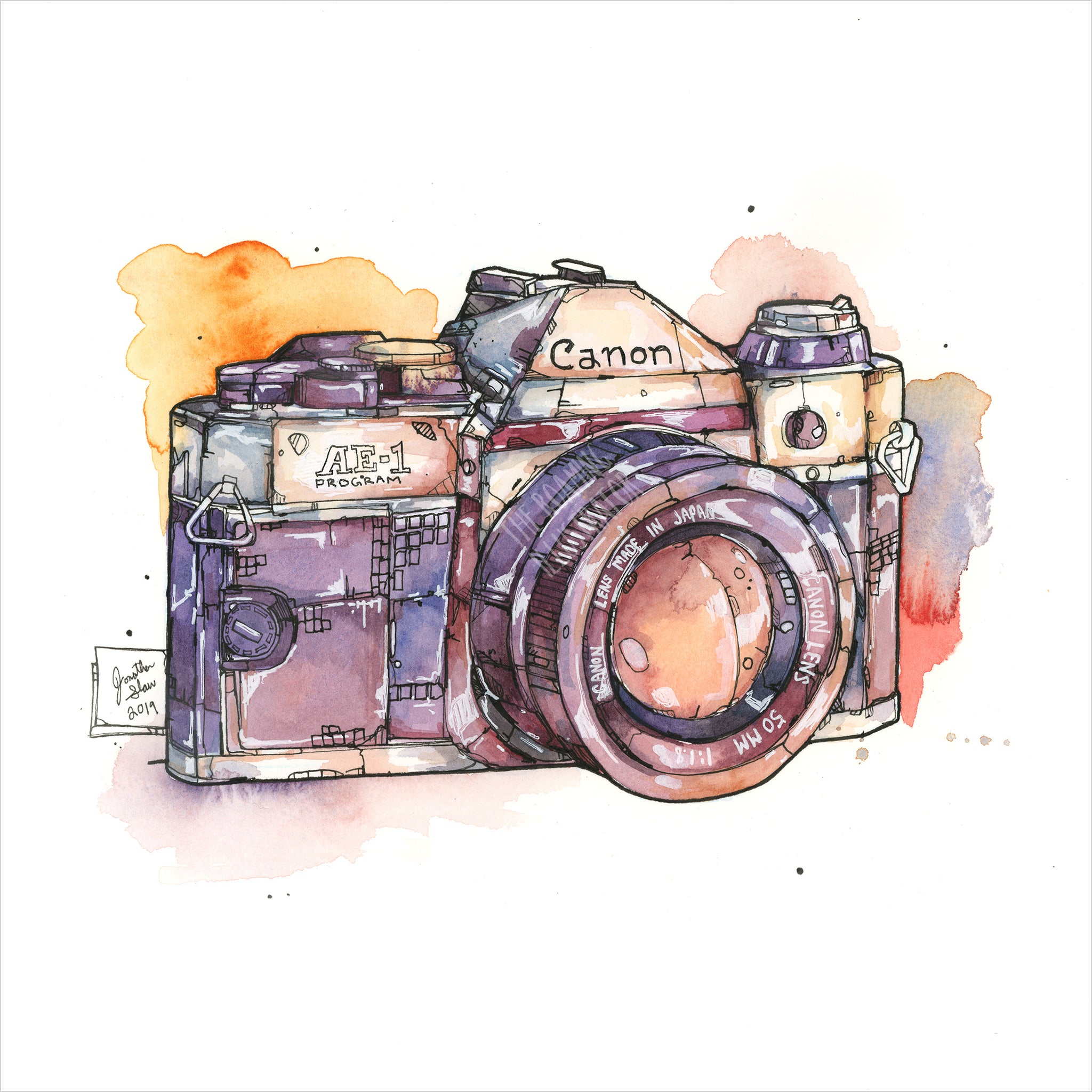 film camera drawing